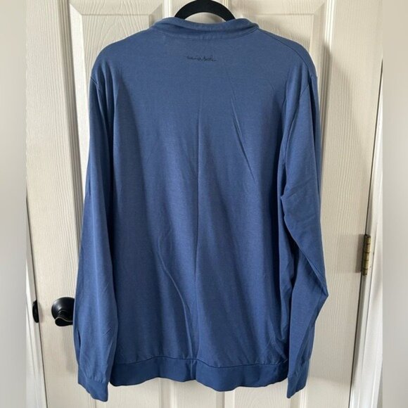 Travis Mathew Golf Blue Half Zip Pullover Athletic Sporty Zippered Pockets Sz Lg - Picture 12 of 16